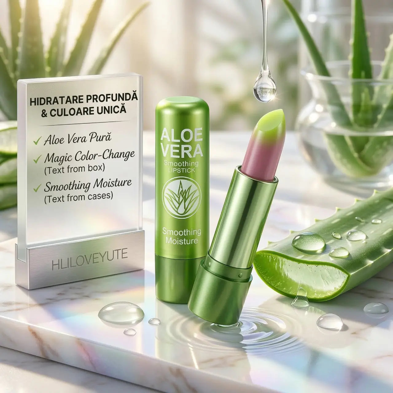 Ruj cu Aloe Vera care își schimbă culoarea în funcție de tine