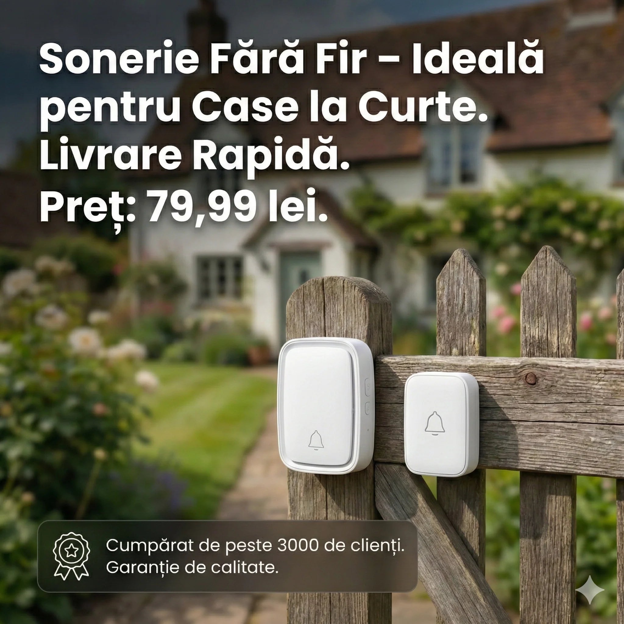 Sonerie fără fir – ideală pentru case la curte
