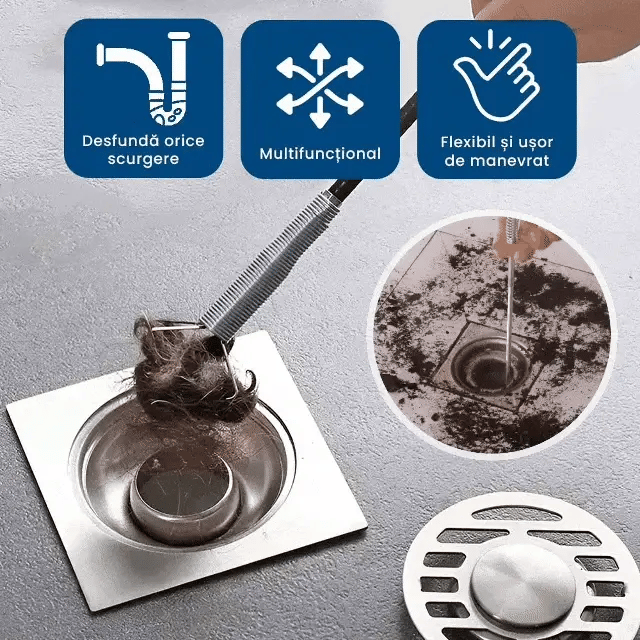 Șarpe pentru Desfundare Scurgeri cu Gheare Retractabile